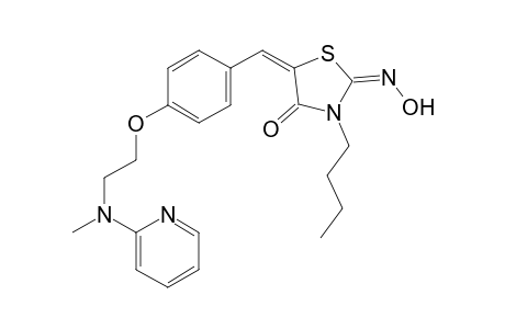 (E)-3-butyl-2-(hydroxyimino)-5-((E)-4-(2-(methyl(pyridin-2-yl)amino)ethoxy)benzylidene)thiazolidin-4-one