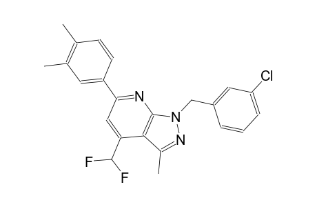 1H-pyrazolo[3,4-b]pyridine, 1-[(3-chlorophenyl)methyl]-4-(difluoromethyl)-6-(3,4-dimethylphenyl)-3-methyl-