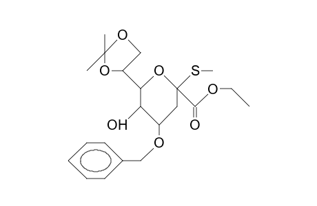 (Methyl 4-O-benzyl-3-deoxy-7,8-isopropylidene-2-thio-B-D-manno-octulopyranosid)onic acid, ethyl ester