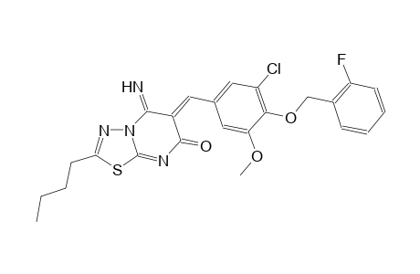 7H-[1,3,4]thiadiazolo[3,2-a]pyrimidin-7-one, 2-butyl-6-[[3-chloro-4-[(2-fluorophenyl)methoxy]-5-methoxyphenyl]methylene]-5,6-dihydro-5-imino-, (6Z)-