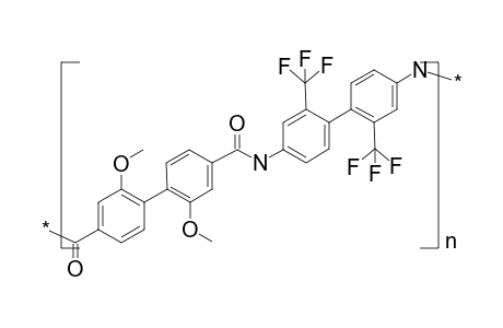 Poly(ether amide) on the basis of 2,2'-trifluoromethylbenzidine and 2,2'-dimethoxy-4,4'-biphenyldicarboxylic acid