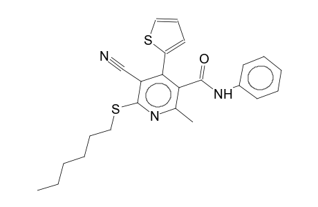 2-hexylthio-3-cyano-4-(2-thienyl)-5-phenylcarbamoyl-6-methylpyridine