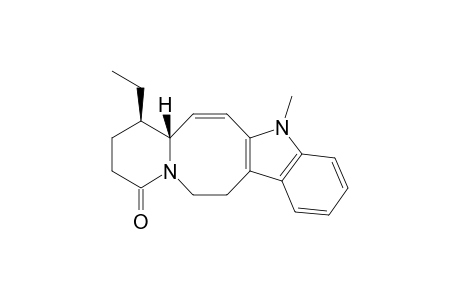 (+-)-(7aR,8R)-8-Ethyl-5-methyl-7a,8,9,10,13,14-hexahydro-5H-pyrido[1',2':1,8]azocino[5,4-b]indol-11-one