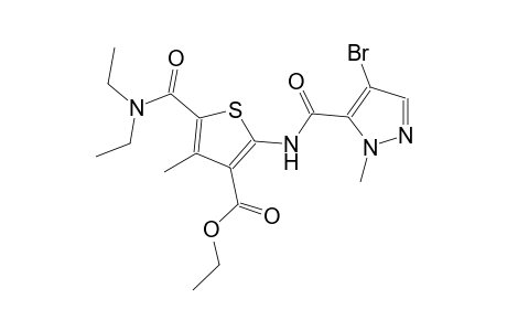 ethyl 2-{[(4-bromo-1-methyl-1H-pyrazol-5-yl)carbonyl]amino}-5-[(diethylamino)carbonyl]-4-methyl-3-thiophenecarboxylate