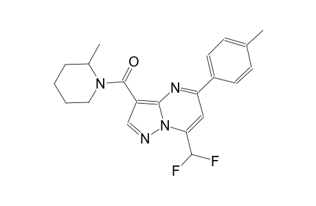 7-(difluoromethyl)-5-(4-methylphenyl)-3-[(2-methyl-1-piperidinyl)carbonyl]pyrazolo[1,5-a]pyrimidine