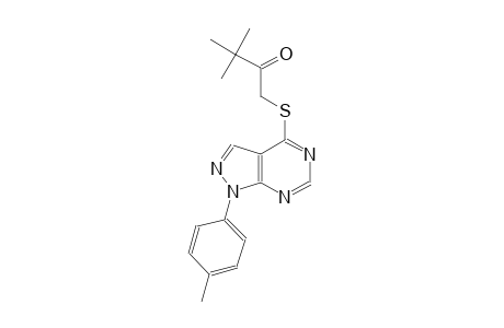 3,3-dimethyl-1-{[1-(4-methylphenyl)-1H-pyrazolo[3,4-d]pyrimidin-4-yl]sulfanyl}-2-butanone