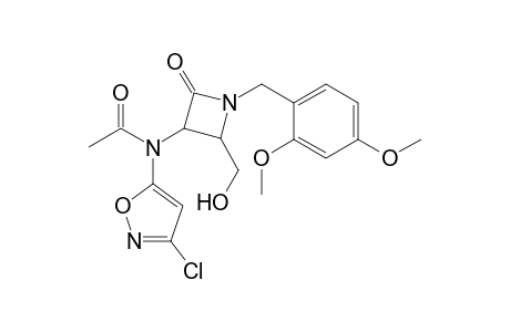 3-[(3'-Chloroisoxazol-5'-yl)acetylamino]-1-(2',4-dimethoxybenzyl)-4-hydroxymethyl-2-azetidinone