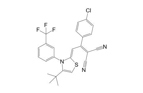 2-{2-[4-tert-Butyl-3-(3-trifluoromethylphenyl)-2,3-dihydrothiazol-2-ylidene]-1-(4-chlorophenyl)ethyliden}malonic acid dinitrile