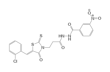 N'-{3-[(5Z)-5-(2-chlorobenzylidene)-4-oxo-2-thioxo-1,3-thiazolidin-3-yl]propanoyl}-3-nitrobenzohydrazide