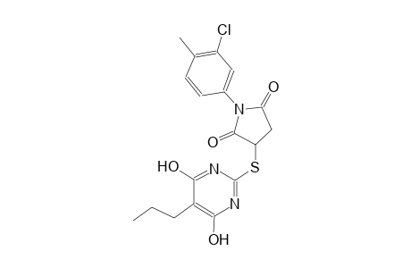 1-(3-chloro-4-methylphenyl)-3-[(4,6-dihydroxy-5-propyl-2-pyrimidinyl)sulfanyl]-2,5-pyrrolidinedione