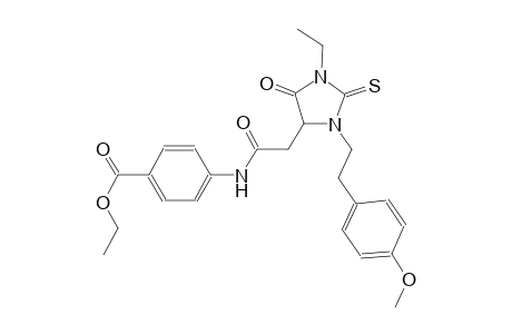 ethyl 4-[({1-ethyl-3-[2-(4-methoxyphenyl)ethyl]-5-oxo-2-thioxo-4-imidazolidinyl}acetyl)amino]benzoate