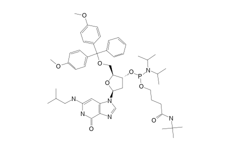 N(2)-ISOBUTYRYL-5'-O-(4,4'-DIMETHOXYTRITYL)-3'-O-(N,N-DIISOPROPYLAMINO)-[3-(N-TERT.-BUTYLCARBOXAMIDO)-1-PROPYLOXY]-PHOSPHINYL-2'-DEOXYGUANOSINE