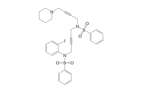 N-[9-Piperidyl-5-(benzenesulfonyl)-5-azanona-2',7'-diyn-1-yl]-N-benesulfonyl-N-(2-iodophenyl)amine