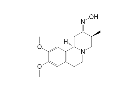 9,10-DIMETHOXY-1,3,4,6,7,11b-HEXAHYDRO-3-METHYL-trans-2H-BENZO[a]QUINOLIZIN-2-ONE, syn-OXIME (equatorial methyl substitution)
