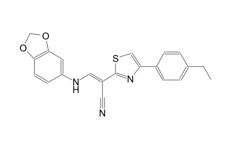 (2E)-3-(1,3-benzodioxol-5-ylamino)-2-[4-(4-ethylphenyl)-1,3-thiazol-2-yl]-2-propenenitrile