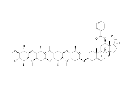 12-O-BENZOYLISOLINEOLON-3-O-BETA-D-THEVETOPYRANOSYL-(1->4)-BETA-D-OLEANDROPYRANOSYL-(1->4)-BETA-D-CYMAROPYRANOSYL-(1->4)-BETA-D-CYMAROPYRAN