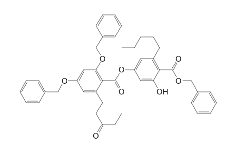 Benzoic acid, 2-hydroxy-4-[[2-(3-oxopentyl)-4,6-bis(phenylmethoxy)benzoyl]oxy]-6-pentyl-, phenylmethyl ester