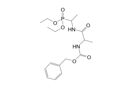 Diethyl N-(benzyloxycarbonyl)-L-alanyl-(2-decarboxy-DL-alanin-2-yl)phosphonate