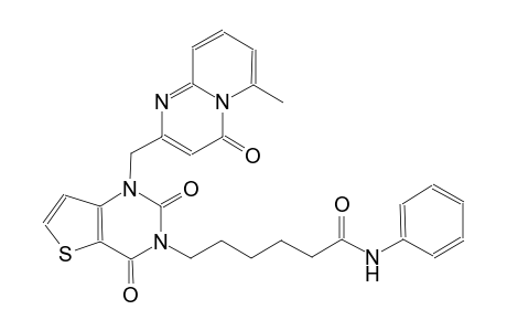 6-(1-[(6-methyl-4-oxo-4H-pyrido[1,2-a]pyrimidin-2-yl)methyl]-2,4-dioxo-1,4-dihydrothieno[3,2-d]pyrimidin-3(2H)-yl)-N-phenylhexanamide