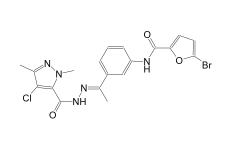 5-bromo-N-(3-{(1E)-N-[(4-chloro-1,3-dimethyl-1H-pyrazol-5-yl)carbonyl]ethanehydrazonoyl}phenyl)-2-furamide