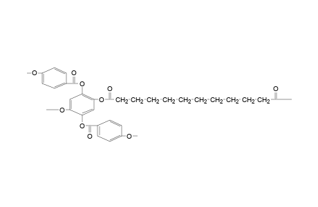 Polyester on the basis of 1,4-dihydroxy-2,5-di(p-methoxybenzoyloxy)benzene and decamethylenedicarboxylic acid