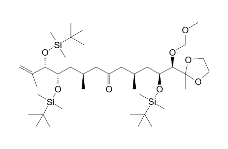 (5R,6S,8R,12S,14S,15S)-6,14-bis((tert-butyldimethylsilyl)oxy)-8,12,17,17,18,18-hexamethyl-5-(2-methyl-1,3-dioxolan-2-yl)-15-(prop-1-en-2-yl)-2,4,16-trioxa-17-silanonadecan-10-one