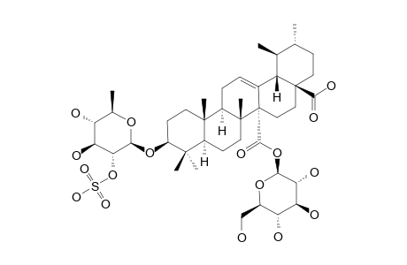 ZYGOPHYLOSIDE-F;3-O-[BETA-D-2-O-SULPHONYLQUINOVOPYRANOSYL]-QUINOVIC-ACID-27-O-[BETA-D-GLUCOPYRANOSYL]-ESTER