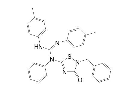 1-(2-benzyl-3-keto-1,2,4-thiadiazol-5-yl)-1-phenyl-2,3-bis(p-tolyl)guanidine