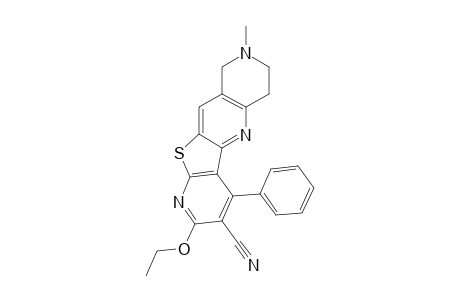 3-Cyano-2-ethoxy-8-methyl-4-phenyl-6,7,8,9-tetrahydropyrido[3',2':4,5]thieno[3,2-b]-1,6-naphthyridine