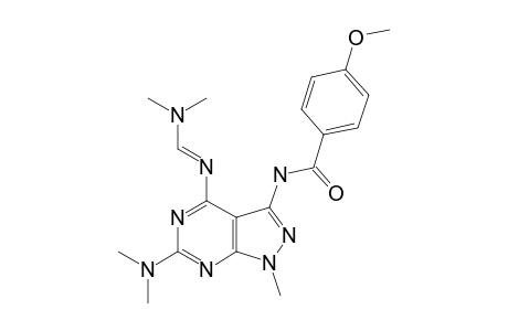 6-DIMETHYLAMINO-4-DIMETHYLAMINOAZOMETHINO-3-[(4-METHOXYBENZOYL)-AMINO]-1-METHYLPYRAZOLO-[3,4-D]-PYRIMIDINE