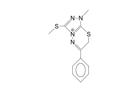1-Methyl-3-methylthio-6-phenyl-7H-1,2,4-triazolo(3,4-B)-1,3,4-thiadiazin-3-ium cation