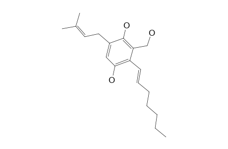 (E)-2-(HEPT-1-ENYL)-3-(HYDROXYMETHYL)-5-(3-METHYLBUT-2-ENYL)-BENZENE-1,4-DIOL