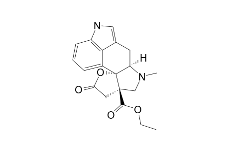 (+/-)-6-METHYL-8-BETA-CARBETHOXY-10-OXO-[8H,9H,12H]-FURANO-[C]-1,4,5-BETA-6,7,8-HEXAHYDROINDOLO-[4,3-EF]-INDOLE