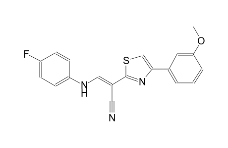 (2E)-3-(4-fluoroanilino)-2-[4-(3-methoxyphenyl)-1,3-thiazol-2-yl]-2-propenenitrile