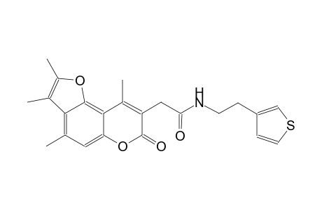 7H-furo[2,3-f][1]benzopyran-8-acetamide, 2,3,4,9-tetramethyl-7-oxo-N-[2-(3-thienyl)ethyl]-