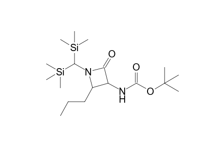 N-Bis(trimethylsilyl)methyl-2-propyl-3-(tert-butoxycarbonylamino)-1-azacyclobutan-4-one