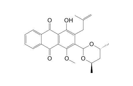 2-[(4R,6R)-4,6-dimethyl-1,3-dioxan-2-yl]-1-methoxy-3-(2-methylprop-2-enyl)-4-oxidanyl-anthracene-9,10-dione