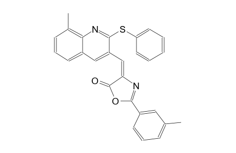 5(4H)-oxazolone, 2-(3-methylphenyl)-4-[[8-methyl-2-(phenylthio)-3-quinolinyl]methylene]-, (4E)-