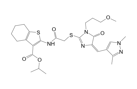 isopropyl 2-[({[(4E)-4-[(1,3-dimethyl-1H-pyrazol-4-yl)methylene]-1-(3-methoxypropyl)-5-oxo-4,5-dihydro-1H-imidazol-2-yl]sulfanyl}acetyl)amino]-4,5,6,7-tetrahydro-1-benzothiophene-3-carboxylate