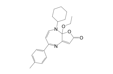8-Cyclohexyl-5-(4-methylphenyl)-8a-ethoxy-8,8a-dihydro-2H-furo[2,3-b][1,4]diazepin-2-one