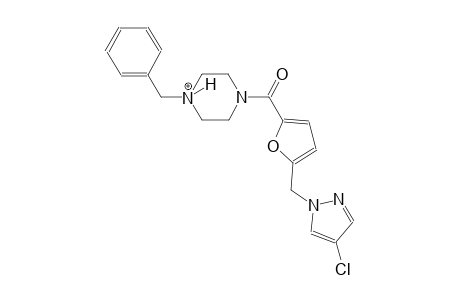 1-benzyl-4-{5-[(4-chloro-1H-pyrazol-1-yl)methyl]-2-furoyl}piperazin-1-ium