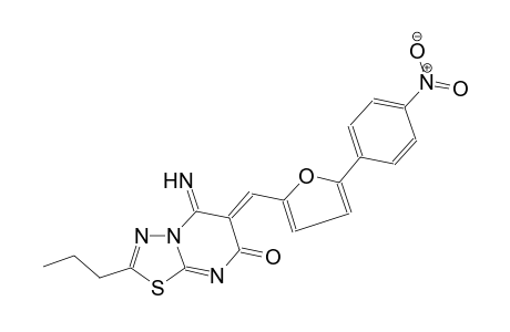 7H-[1,3,4]thiadiazolo[3,2-a]pyrimidin-7-one, 5,6-dihydro-5-imino-6-[[5-(4-nitrophenyl)-2-furanyl]methylene]-2-propyl-, (6Z)-