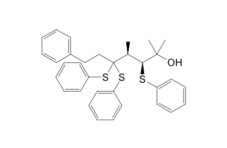 (3RS,4RS)-2,4-Dimethyl-7-phenyl-3,5,5-tris(phenylthio)heptan-2-ol
