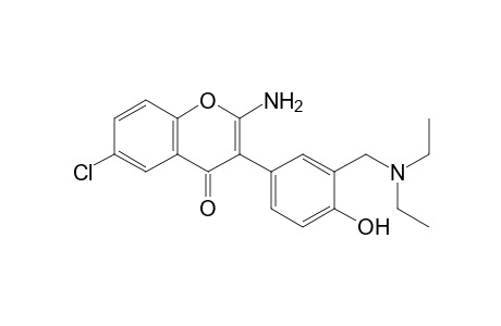 2-Amino-3'-(diethylamino)methyl-4'-hydroxy-6-chloroisoflavone