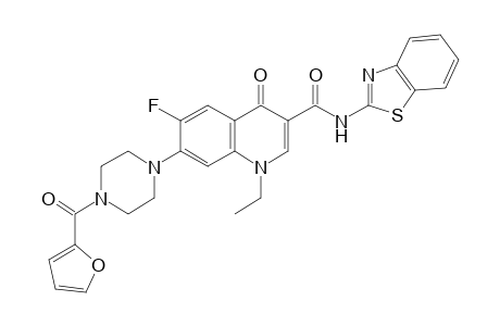 N-(1,3-benzothiazol-2-yl)-1-ethyl-6-fluoranyl-7-[4-(furan-2-ylcarbonyl)piperazin-1-yl]-4-oxidanylidene-quinoline-3-carboxamide