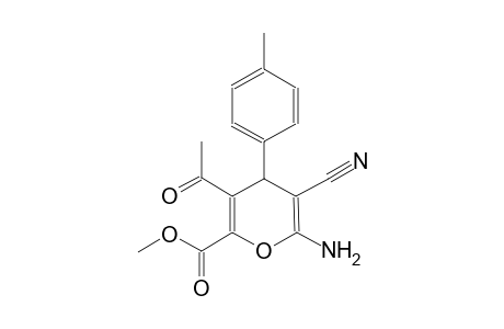 methyl 3-acetyl-6-amino-5-cyano-4-(4-methylphenyl)-4H-pyran-2-carboxylate