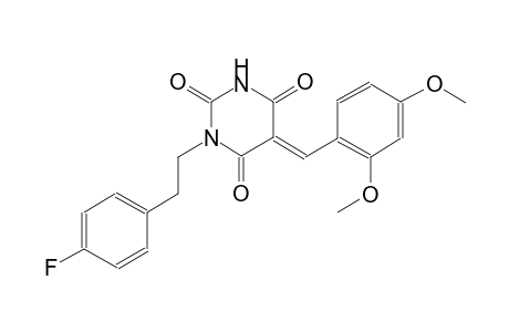 (5E)-5-(2,4-dimethoxybenzylidene)-1-[2-(4-fluorophenyl)ethyl]-2,4,6(1H,3H,5H)-pyrimidinetrione
