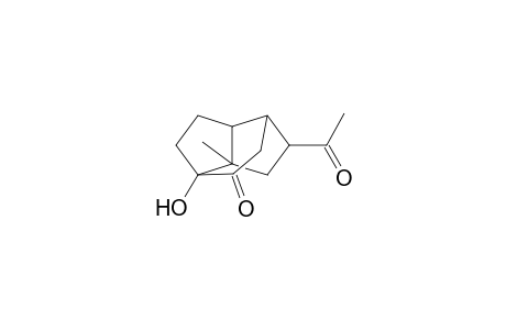 5-Acetyl-1-hydroxy-7-methyltricyclo[5.3.0.0(4,8)]decan-2-one