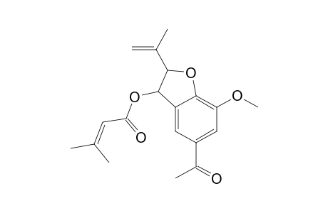 2-Butenoic acid, 3-methyl-, 5-acetyl-2,3-dihydro-7-methoxy-2-(1-methylethenyl)-3-benzofuranyl ester
