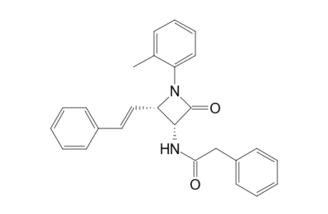 Benzeneacetamide, N-[1-(2-methylphenyl)-2-oxo-4-(2-phenylethenyl)-3-azetidinyl]-, [3.alpha.,4.alpha.(E)]-